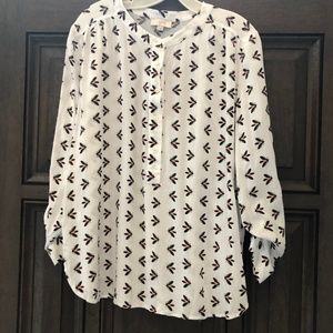Loft insect Print henley top/blouse